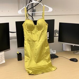 MaxMara Vibrant Yellow Satin Dress